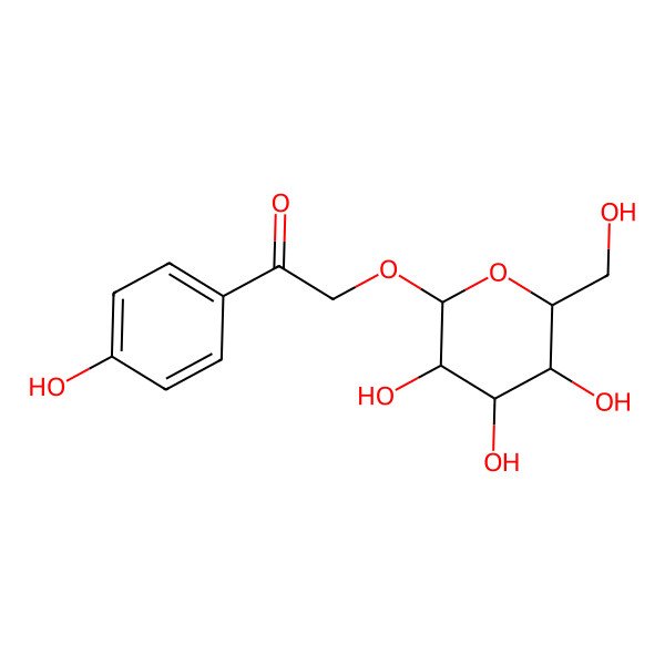 2D Structure of 1-(4-Hydroxyphenyl)-2-[3,4,5-trihydroxy-6-(hydroxymethyl)oxan-2-yl]oxyethanone