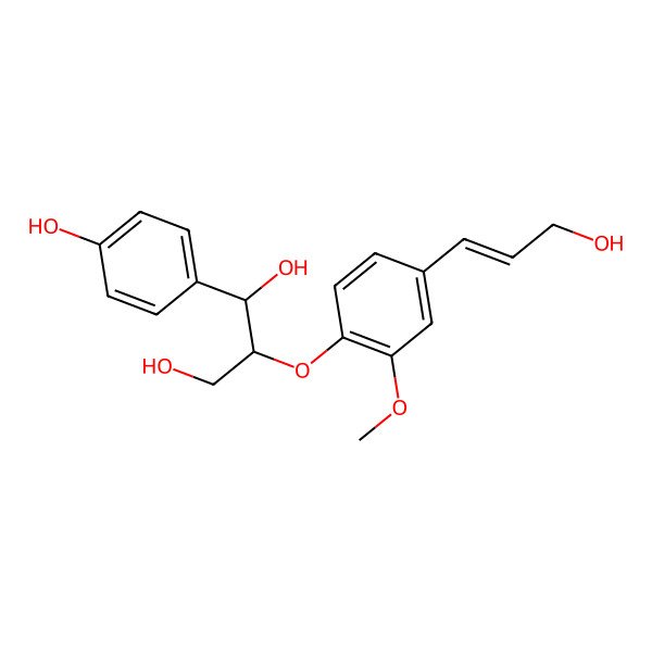 2D Structure of 1-(4-Hydroxyphenyl)-2-[4-(3-hydroxyprop-1-enyl)-2-methoxyphenoxy]propane-1,3-diol