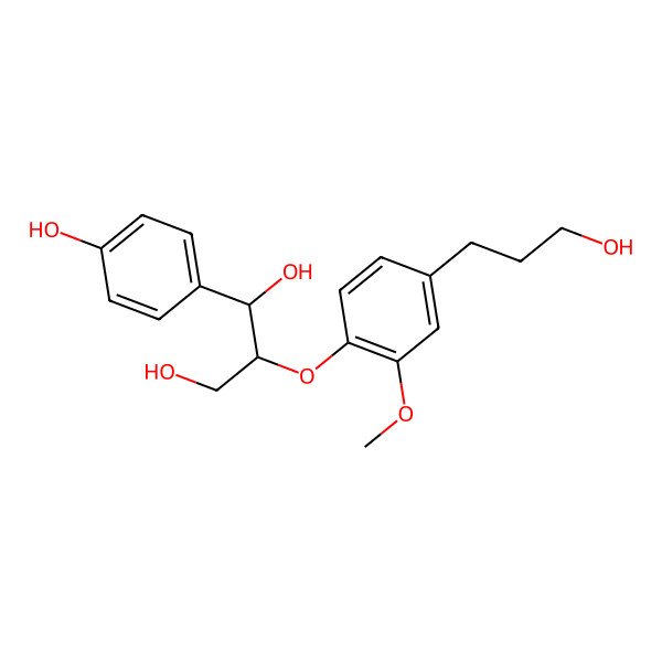 2D Structure of 1-(4-Hydroxyphenyl)-2-[4-(3-hydroxypropyl)-2-methoxyphenoxy]propane-1,3-diol