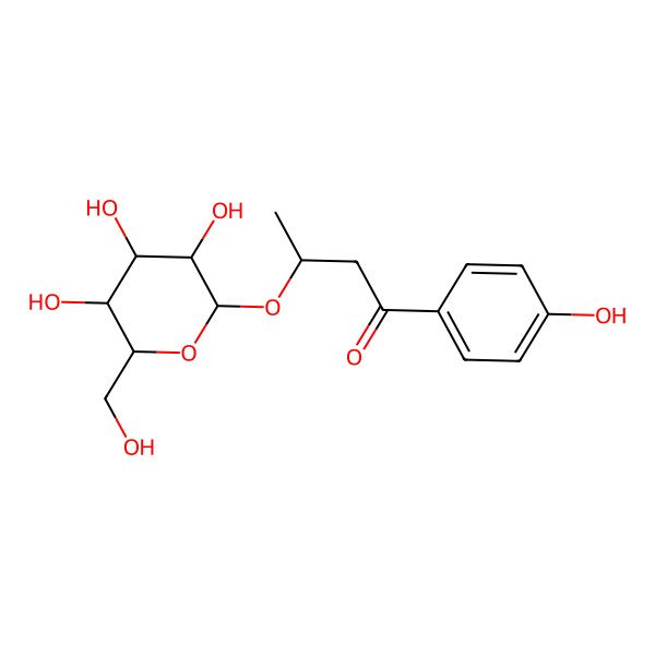 2D Structure of 1-(4-Hydroxyphenyl)-3-[3,4,5-trihydroxy-6-(hydroxymethyl)oxan-2-yl]oxybutan-1-one