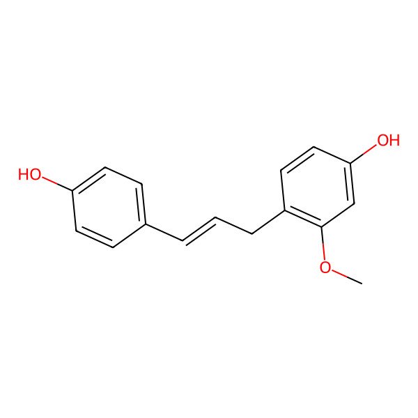 2D Structure of 4-[3-(4-Hydroxyphenyl)prop-2-enyl]-3-methoxy-phenol