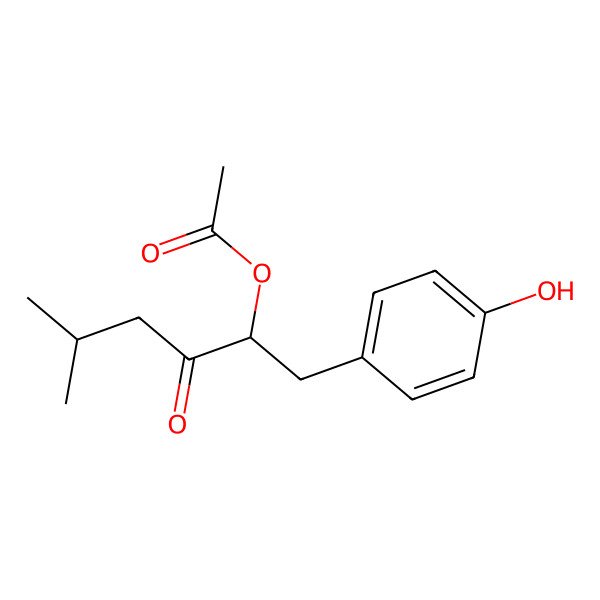 2D Structure of [1-(4-Hydroxyphenyl)-5-methyl-3-oxohexan-2-yl] acetate