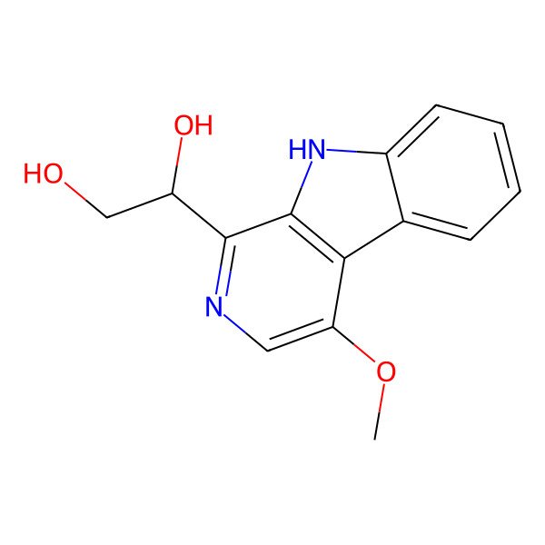 2D Structure of 1-(4-Methoxy-9H-pyrido[3,4-b]indol-1-yl)ethane-1,2-diol