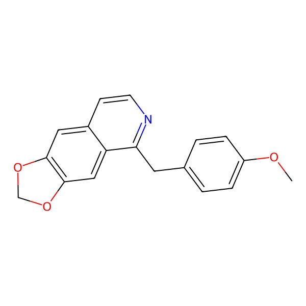 2D Structure of 1-(4-Methoxybenzyl)-6,7-methylenedioxyisoquinoline