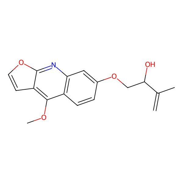 2D Structure of 1-(4-Methoxyfuro[2,3-b]quinolin-7-yl)oxy-3-methylbut-3-en-2-ol
