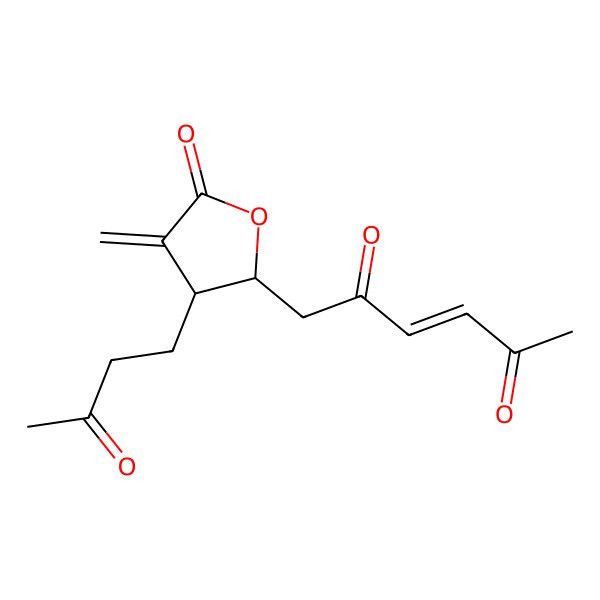 2D Structure of 1-[4-Methylidene-5-oxo-3-(3-oxobutyl)oxolan-2-yl]hex-3-ene-2,5-dione