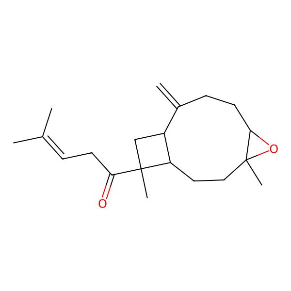2D Structure of 1-(4,12-Dimethyl-9-methylidene-5-oxatricyclo[8.2.0.04,6]dodecan-12-yl)-4-methylpent-3-en-1-one