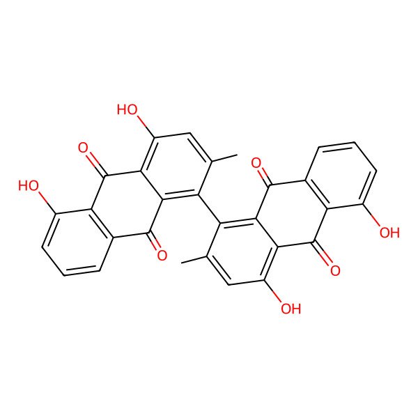 2D Structure of 1-(4,5-Dihydroxy-2-methyl-9,10-dioxoanthracen-1-yl)-4,5-dihydroxy-2-methylanthracene-9,10-dione