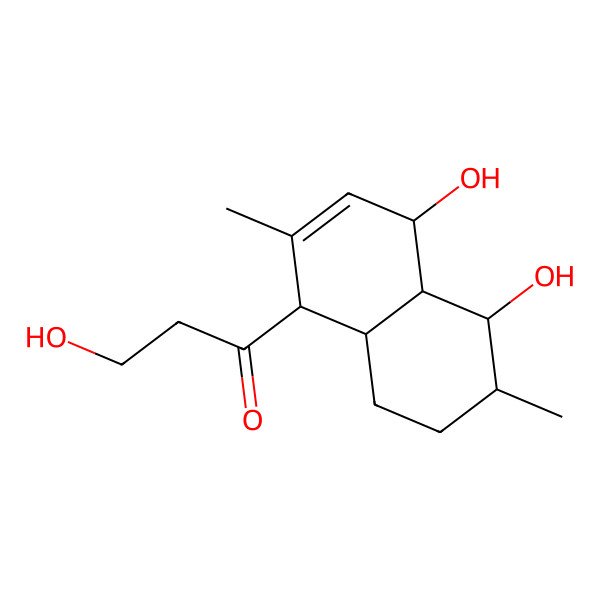 2D Structure of 1-(4,5-Dihydroxy-2,6-dimethyl-1,4,4a,5,6,7,8,8a-octahydronaphthalen-1-yl)-3-hydroxypropan-1-one