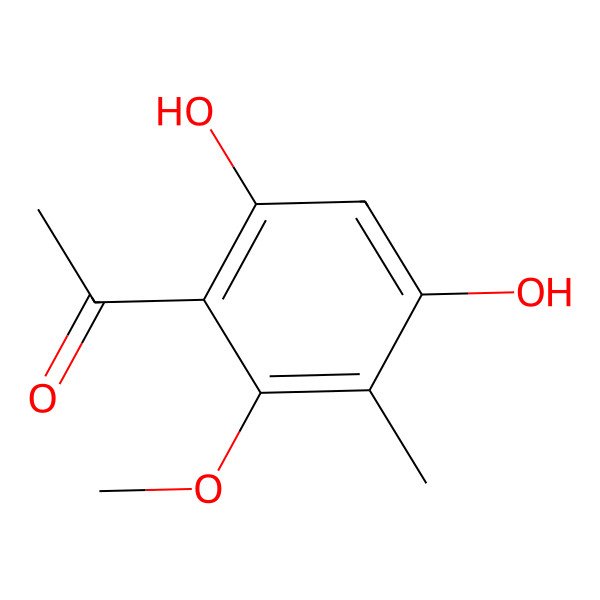 2D Structure of 1-(4,6-Dihydroxy-2-methoxy-3-methylphenyl)ethanone