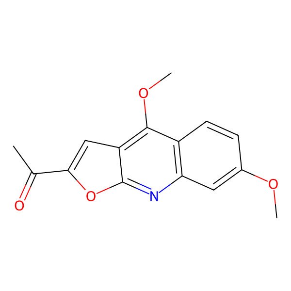 2D Structure of 1-(4,7-Dimethoxyfuro(2,3-b)quinolin-2-yl)ethanone