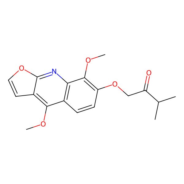 2D Structure of 1-(4,8-Dimethoxyfuro[2,3-b]quinolin-7-yl)oxy-3-methylbutan-2-one