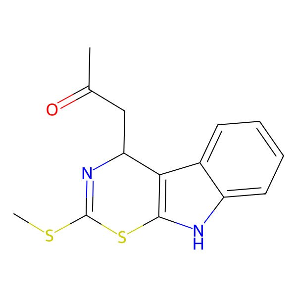 2D Structure of 1-(4,9-Dihydro-2-(methylthio)-1,3-thiazino(6,5-b)indol-4-yl)-2-propanone