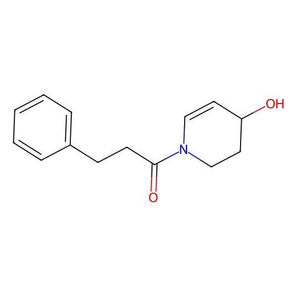 2D Structure of 1-[(4R)-4-hydroxy-3,4-dihydro-2H-pyridin-1-yl]-3-phenylpropan-1-one