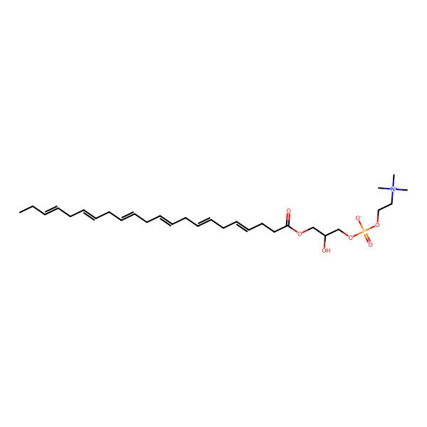 2D Structure of 1-(4Z,7Z,10Z,13Z,16Z,19Z-docosahexaenoyl)-sn-glycero-3-phosphocholine