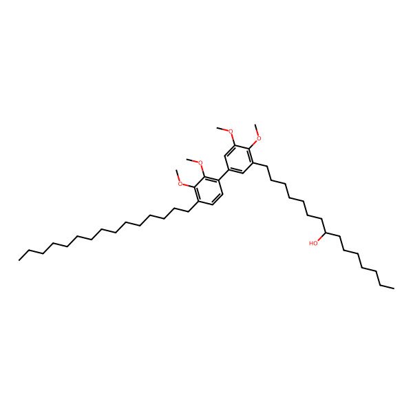 2D Structure of 1-[5-(2,3-Dimethoxy-4-pentadecylphenyl)-2,3-dimethoxyphenyl]pentadecan-8-ol