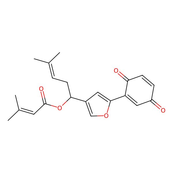 2D Structure of [1-[5-(3,6-Dioxocyclohexa-1,4-dien-1-yl)furan-3-yl]-4-methylpent-3-enyl] 3-methylbut-2-enoate