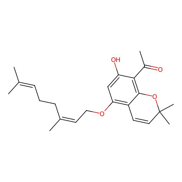 2D Structure of 1-[5-(3,7-Dimethylocta-2,6-dienoxy)-7-hydroxy-2,2-dimethylchromen-8-yl]ethanone