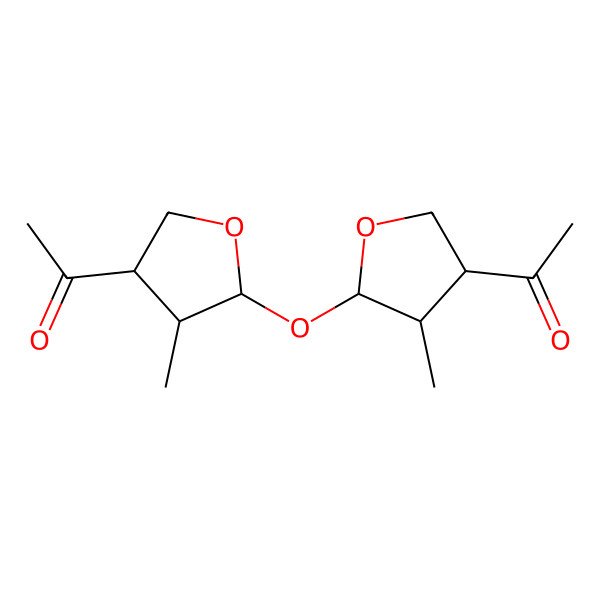2D Structure of 1-[5-(4-Acetyl-3-methyloxolan-2-yl)oxy-4-methyloxolan-3-yl]ethanone