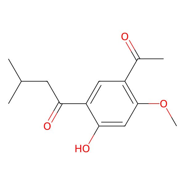 2D Structure of 1-(5-Acetyl-2-hydroxy-4-methoxyphenyl)-3-methylbutan-1-one
