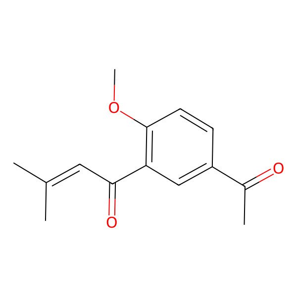 2D Structure of 1-(5-Acetyl-2-methoxyphenyl)-3-methylbut-2-en-1-one 2D Structure of 1-(5-Acetyl-2-methoxyphenyl)-3-methylbut-2-en-1-one