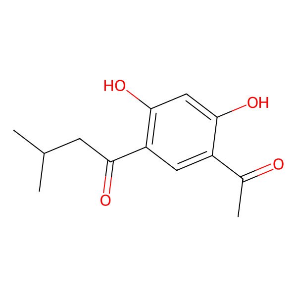 2D Structure of 1-(5-Acetyl-2,4-dihydroxyphenyl)-3-methylbutan-1-one