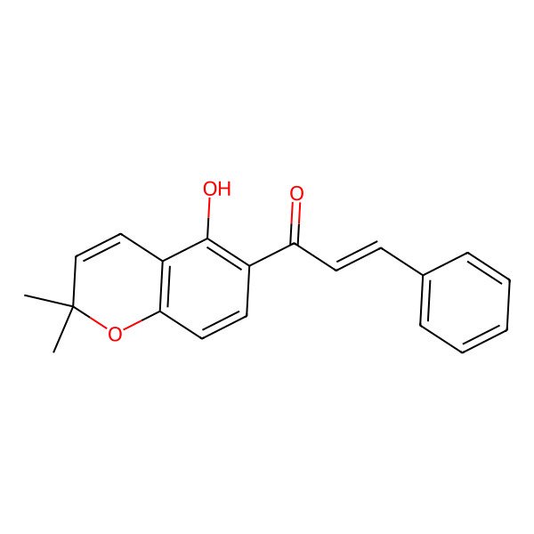 2D Structure of 1-(5-Hydroxy-2,2-dimethylchromen-6-yl)-3-phenylprop-2-en-1-one