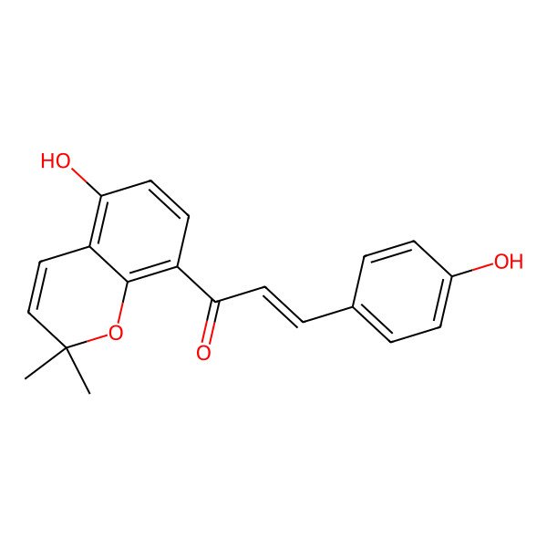 2D Structure of 1-(5-Hydroxy-2,2-dimethylchromen-8-yl)-3-(4-hydroxyphenyl)prop-2-en-1-one