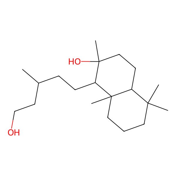 2D Structure of 1-(5-hydroxy-3-methylpentyl)-2,5,5,8a-tetramethyl-3,4,4a,6,7,8-hexahydro-1H-naphthalen-2-ol