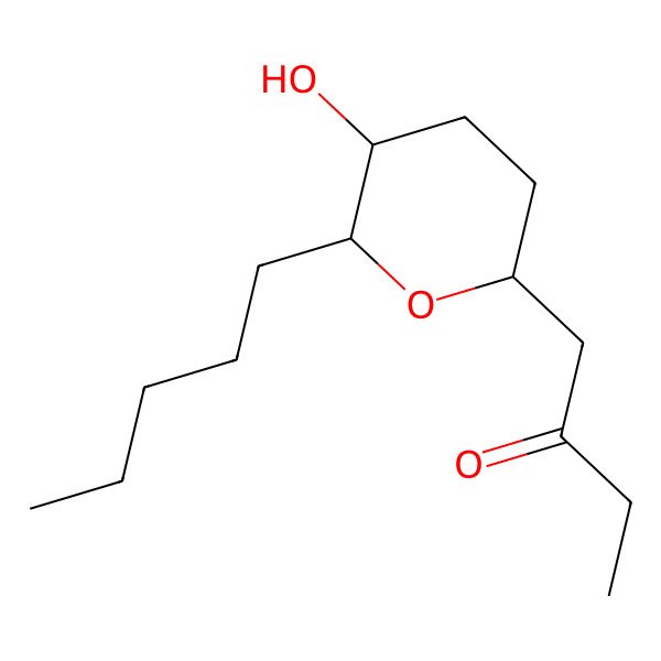 2D Structure of 1-(5-Hydroxy-6-pentyloxan-2-yl)butan-2-one