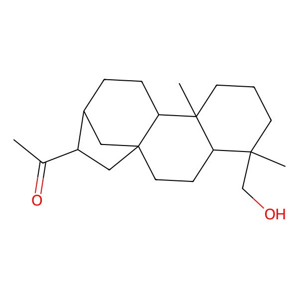 2D Structure of 1-[5-(Hydroxymethyl)-5,9-dimethyl-14-tetracyclo[11.2.1.01,10.04,9]hexadecanyl]ethanone