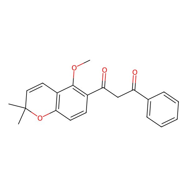2D Structure of 1-(5-Methoxy-2,2-dimethylchromen-6-yl)-3-phenylpropane-1,3-dione