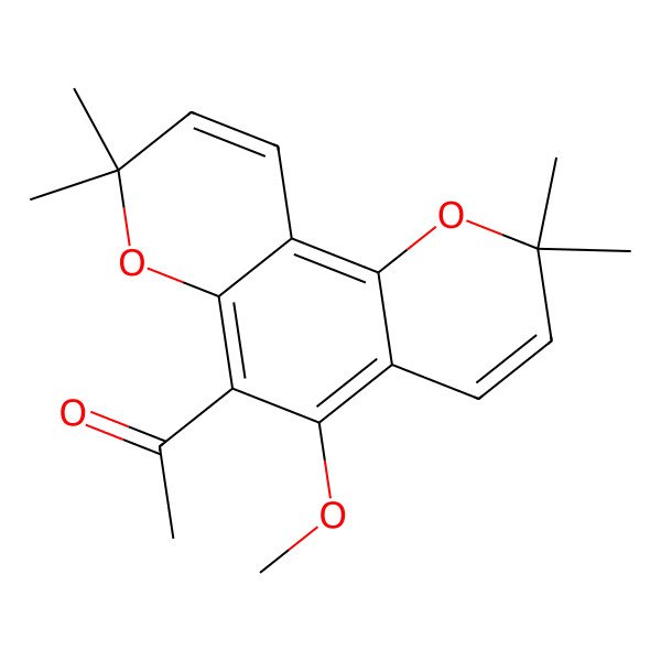 2D Structure of 1-(5-Methoxy-2,2,8,8-tetramethylpyrano[2,3-h]chromen-6-yl)ethanone
