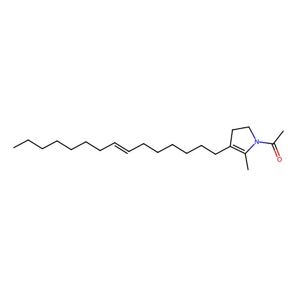 2D Structure of 1-(5-Methyl-4-pentadec-7-enyl-2,3-dihydropyrrol-1-yl)ethanone