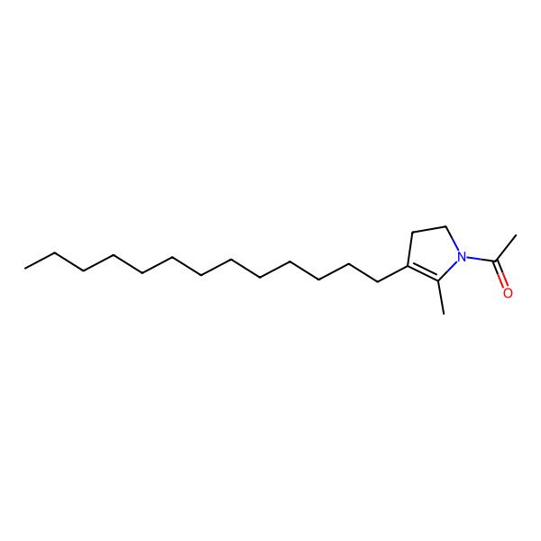 2D Structure of 1-(5-Methyl-4-tridecyl-2,3-dihydropyrrol-1-yl)ethanone