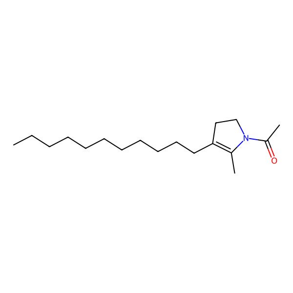 2D Structure of 1-(5-Methyl-4-undecyl-2,3-dihydropyrrol-1-yl)ethanone