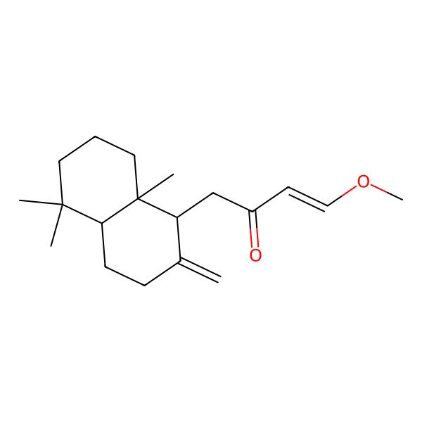 2D Structure of 1-(5,5,8a-trimethyl-2-methylidene-3,4,4a,6,7,8-hexahydro-1H-naphthalen-1-yl)-4-methoxybut-3-en-2-one