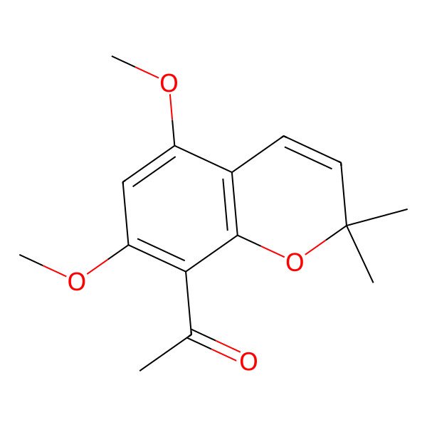 2D Structure of 1-(5,7-Dimethoxy-2,2-dimethyl-2H-chromen-8-yl)ethanone 2D Structure of 1-(5,7-Dimethoxy-2,2-dimethyl-2H-chromen-8-yl)ethanone