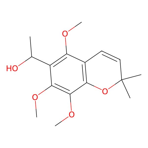 2D Structure of 1-(5,7,8-Trimethoxy-2,2-dimethylchromen-6-yl)ethanol