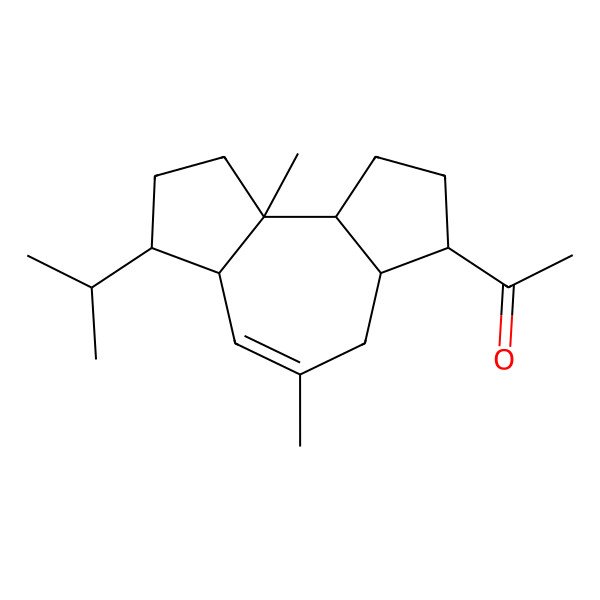 2D Structure of 1-(5,9a-Dimethyl-7-propan-2-yl-1,2,3,3a,4,6a,7,8,9,9b-decahydrocyclopenta[e]azulen-3-yl)ethanone