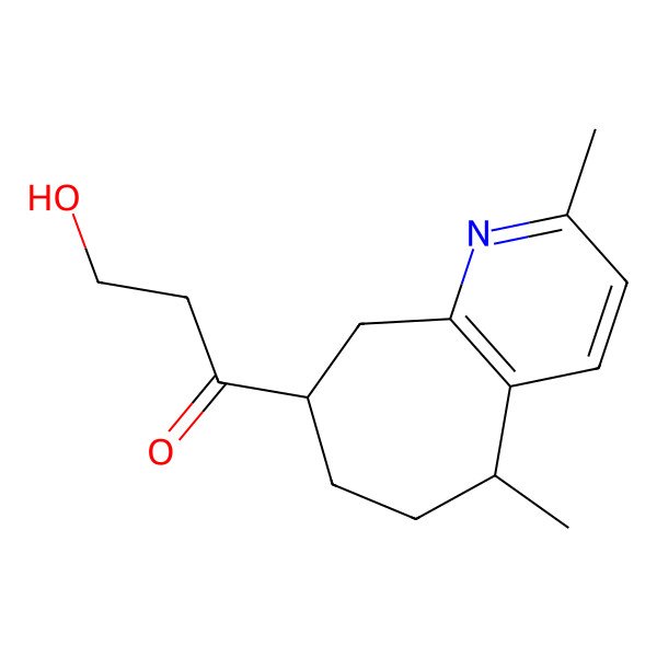 2D Structure of 1-[(5S,8S)-2,5-dimethyl-6,7,8,9-tetrahydro-5H-cyclohepta[b]pyridin-8-yl]-3-hydroxypropan-1-one