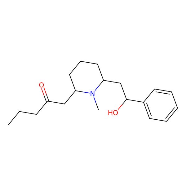 2D Structure of 1-[6-(2-Hydroxy-2-phenylethyl)-1-methylpiperidin-2-yl]pentan-2-one