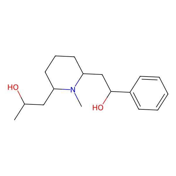 2D Structure of 1-[6-(2-Hydroxy-2-phenylethyl)-1-methylpiperidin-2-yl]propan-2-ol