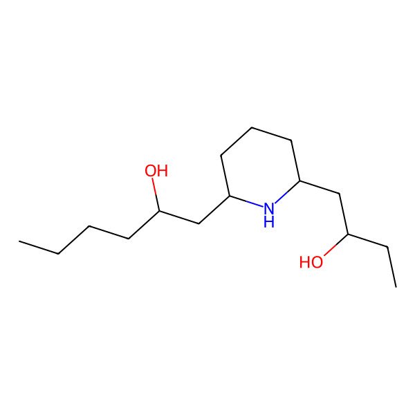2D Structure of 1-[6-(2-Hydroxybutyl)piperidin-2-yl]hexan-2-ol