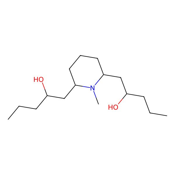 2D Structure of 1-[6-(2-Hydroxypentyl)-1-methylpiperidin-2-yl]pentan-2-ol