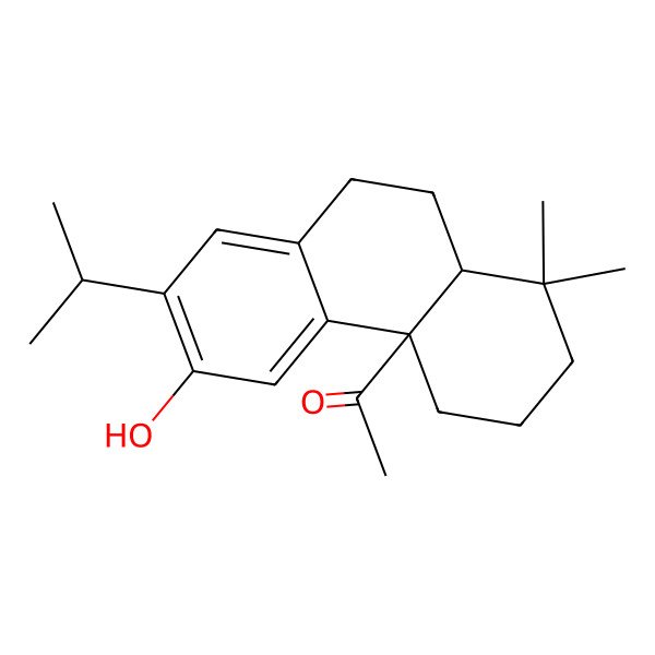 2D Structure of 1-(6-Hydroxy-1,1-dimethyl-7-propan-2-yl-2,3,4,9,10,10a-hexahydrophenanthren-4a-yl)ethanone