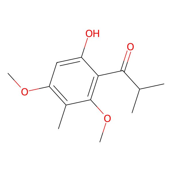 2D Structure of 1-(6-Hydroxy-2,4-dimethoxy-3-methylphenyl)-2-methyl-1-propanone 2D Structure of 1-(6-Hydroxy-2,4-dimethoxy-3-methylphenyl)-2-methyl-1-propanone