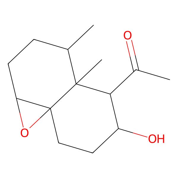 2D Structure of 1-(6-Hydroxy-4,4a-dimethyl-1a,2,3,4,5,6,7,8-octahydronaphtho[4a,5-b]oxiren-5-yl)ethanone