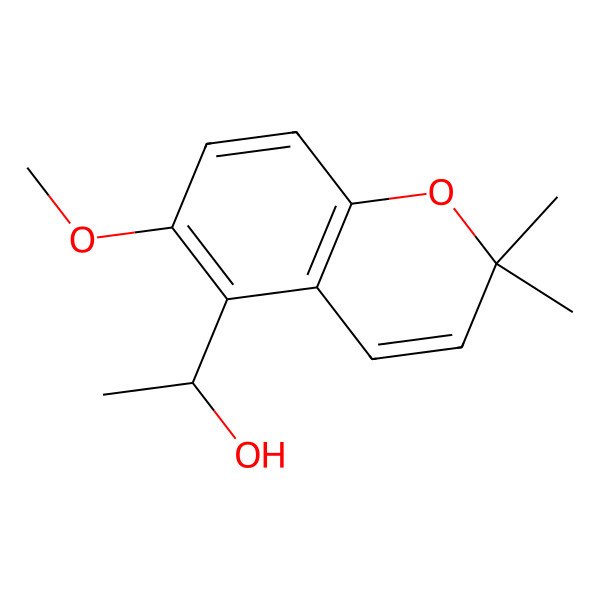2D Structure of 1-(6-Methoxy-2,2-dimethylchromen-5-yl)ethanol