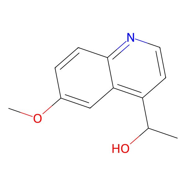 2D Structure of 1-(6-Methoxyquinolin-4-yl)ethanol
